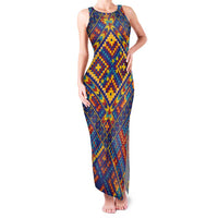 Kolose-Tuvalu Crochet Family Matching Tank Maxi Dress and Hawaiian Shirt with Polynesian and Pacific Tattoos - Polynesian Pride