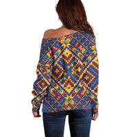 Kolose-Tuvalu Crochet Off Shoulder Sweater with Polynesian and Pacific Tattoos - Polynesian Pride