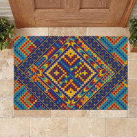 Kolose-Tuvalu Crochet Rubber Doormat with Polynesian and Pacific Tattoos LT03 Navy - Polynesian Pride