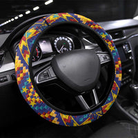 Kolose-Tuvalu Crochet Steering Wheel Cover with Polynesian and Pacific Tattoos LT03 Universal Fit Navy - Polynesian Pride