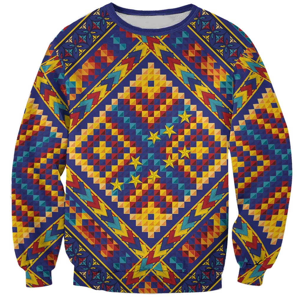 Kolose-Tuvalu Crochet Sweatshirt with Polynesian and Pacific Tattoos LT03 Unisex Navy - Polynesian Pride