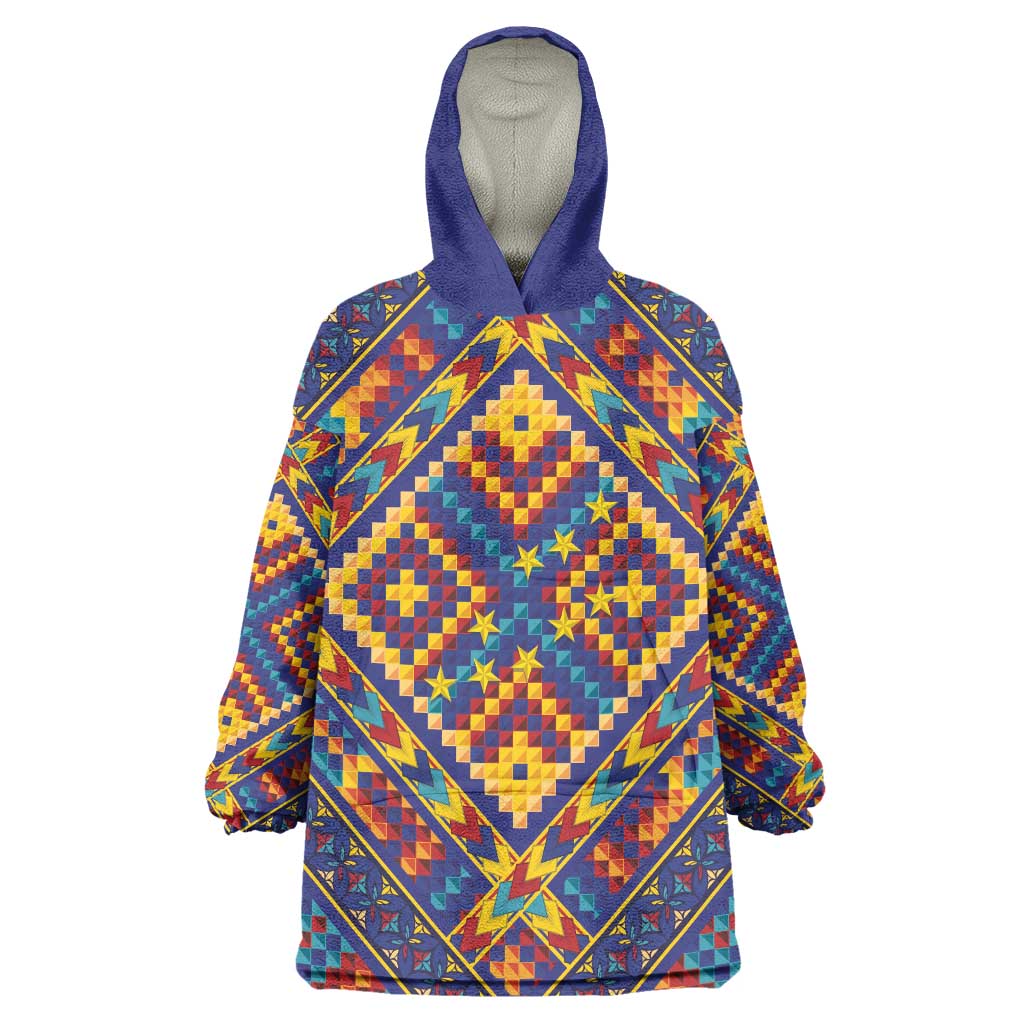 Kolose-Tuvalu Crochet Wearable Blanket Hoodie with Polynesian and Pacific Tattoos LT03 One Size Navy - Polynesian Pride