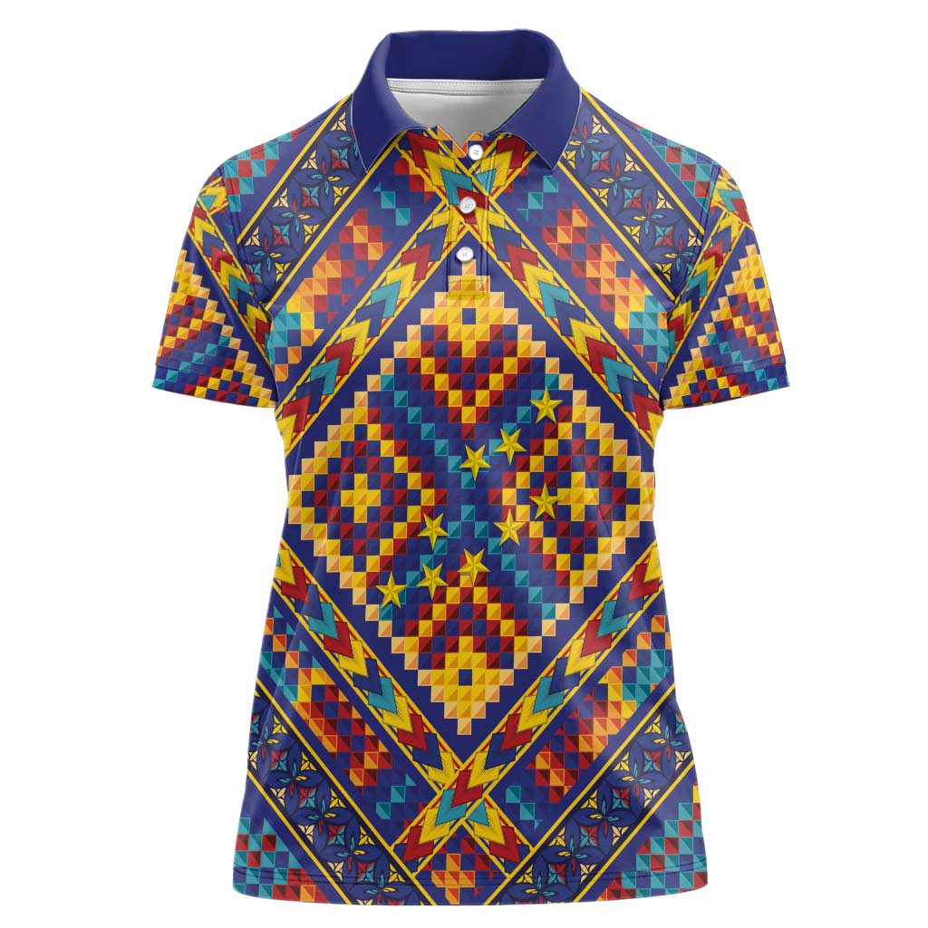 Kolose-Tuvalu Crochet Women Polo Shirt with Polynesian and Pacific Tattoos - Polynesian Pride