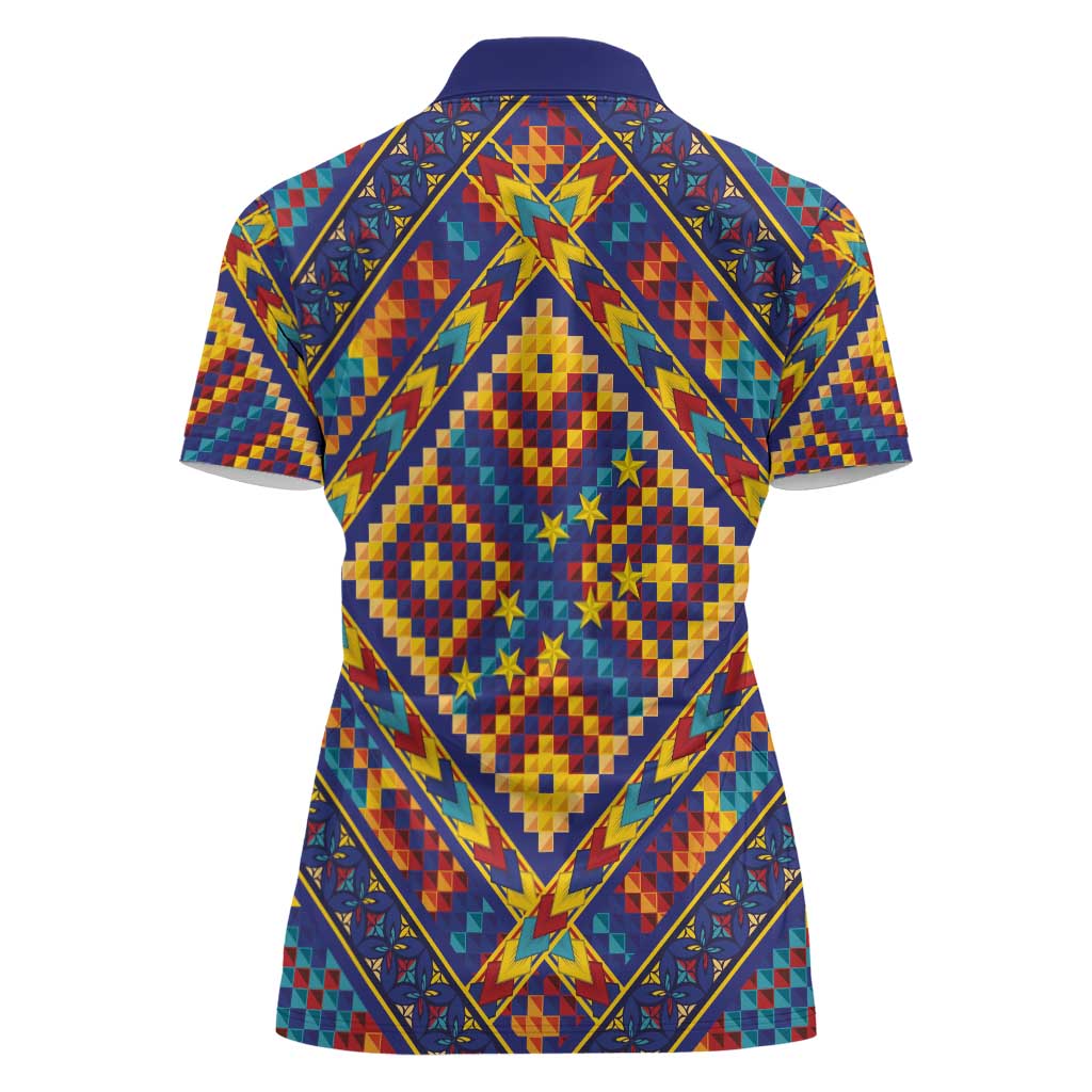 Kolose-Tuvalu Crochet Women Polo Shirt with Polynesian and Pacific Tattoos - Polynesian Pride