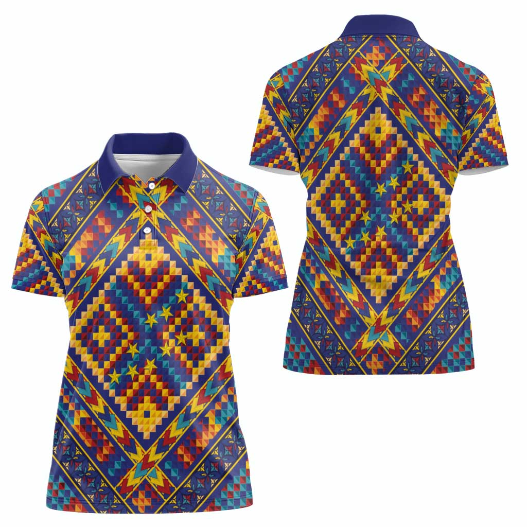 Kolose-Tuvalu Crochet Women Polo Shirt with Polynesian and Pacific Tattoos - Polynesian Pride