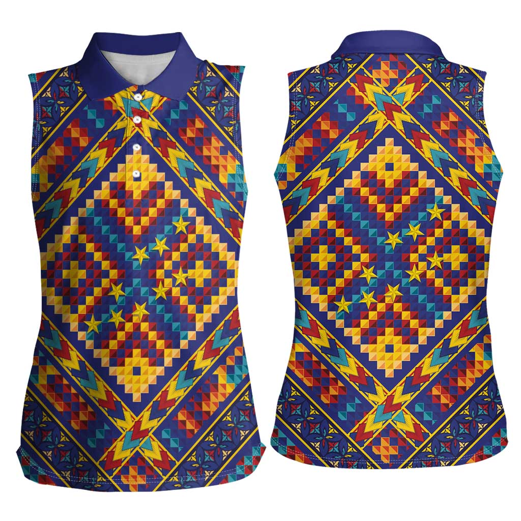 Kolose-Tuvalu Crochet Women Sleeveless Polo Shirt with Polynesian and Pacific Tattoos - Polynesian Pride