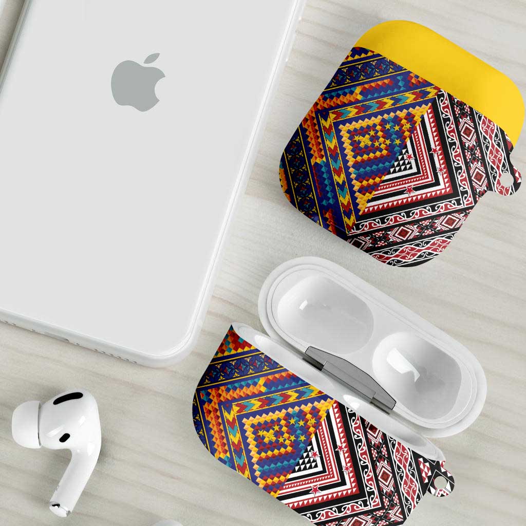 Tuvaluan and New Zealand Culture AirPods Case The Art of Kolose and Taniko - Polynesian Pride