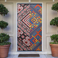 Tuvaluan and New Zealand Culture Door Cover The Art of Kolose and Taniko - Polynesian Pride