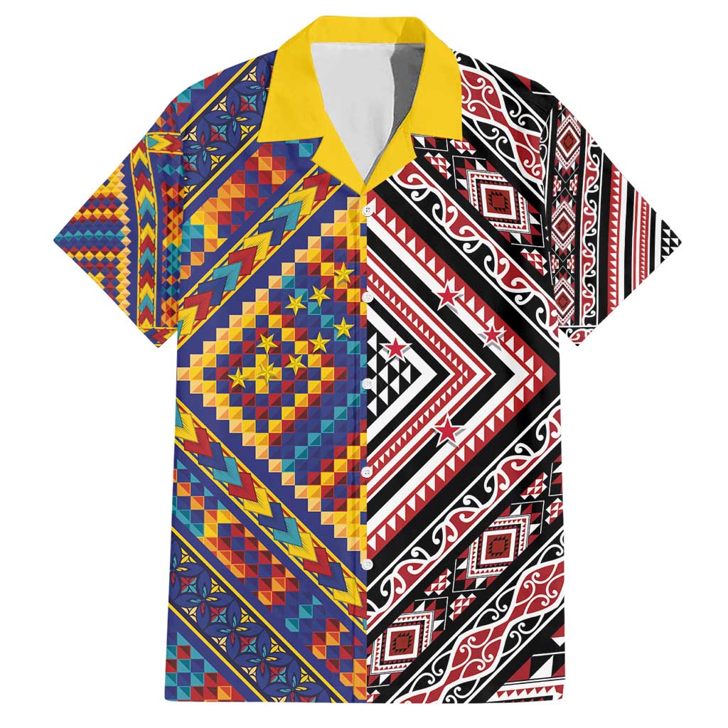 Tuvaluan and New Zealand Culture Family Matching Short Sleeve Bodycon Dress and Hawaiian Shirt The Art of Kolose and Taniko - Polynesian Pride