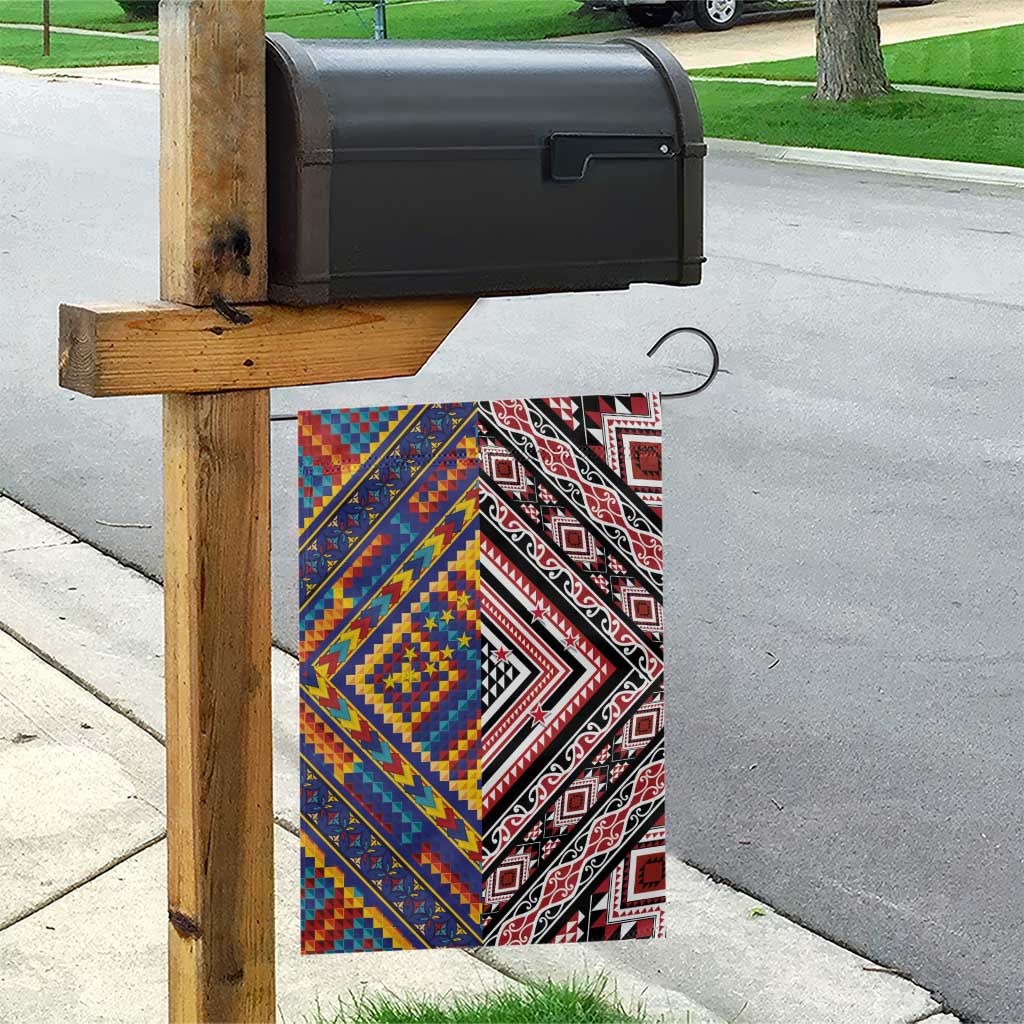 Tuvaluan and New Zealand Culture Garden Flag The Art of Kolose and Taniko - Polynesian Pride