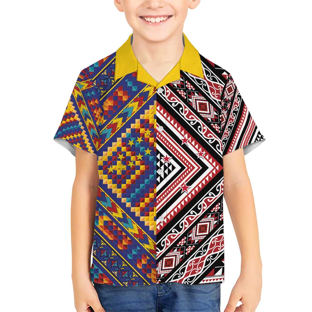 Tuvaluan and New Zealand Culture Hawaiian Shirt The Art of Kolose and Taniko - Polynesian Pride
