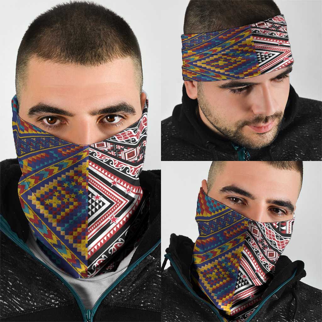 Tuvaluan and New Zealand Culture Neck Gaiter The Art of Kolose and Taniko - Polynesian Pride