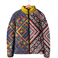 Tuvaluan and New Zealand Culture Padded Jacket The Art of Kolose and Taniko - Polynesian Pride