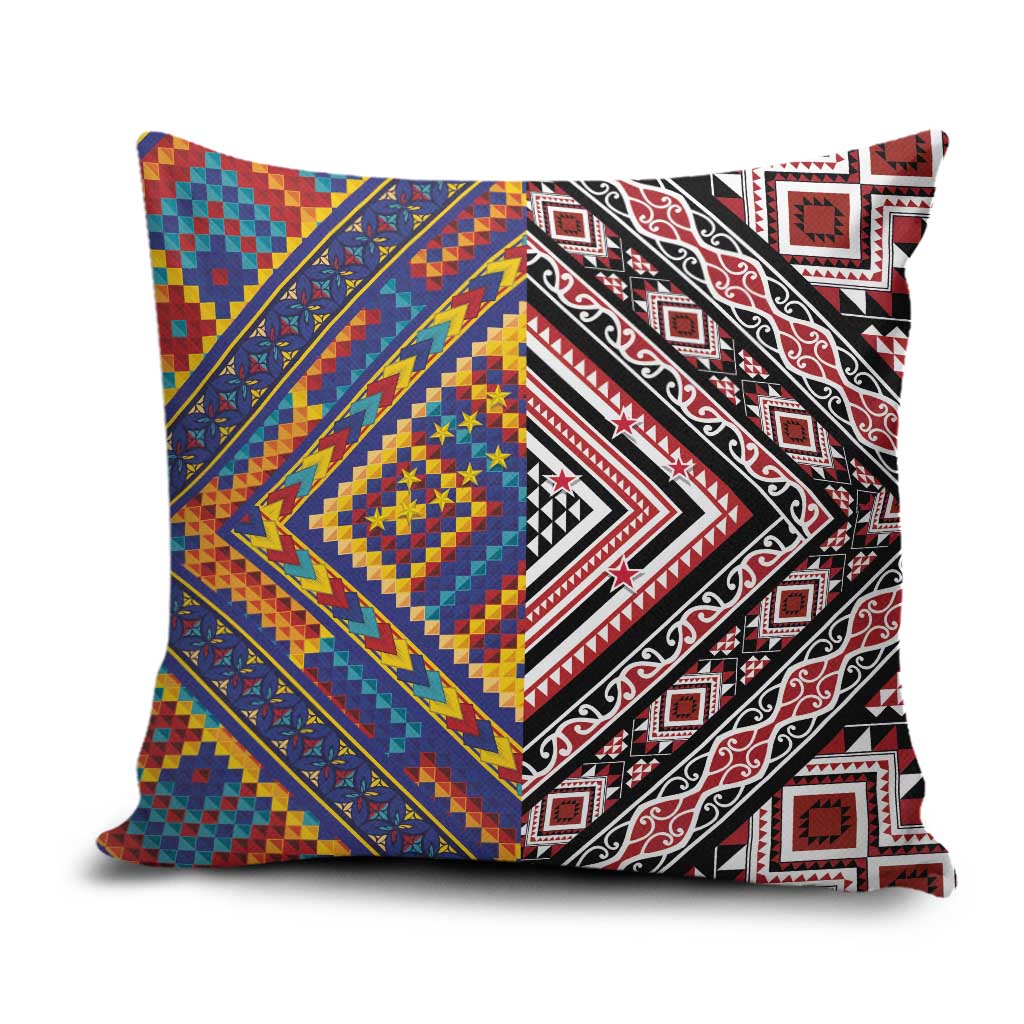 Tuvaluan and New Zealand Culture Pillow Cover The Art of Kolose and Taniko - Polynesian Pride
