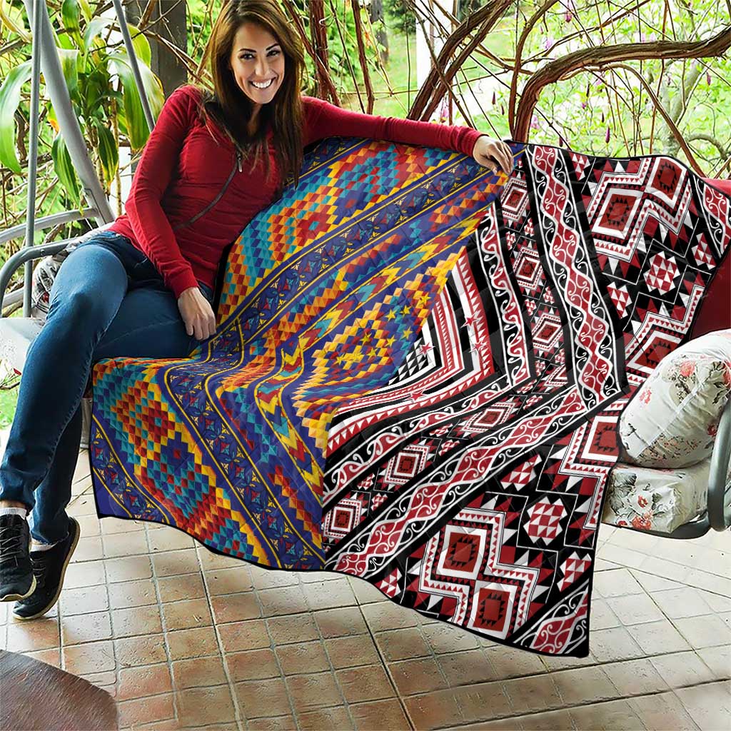 Tuvaluan and New Zealand Culture Quilt The Art of Kolose and Taniko - Polynesian Pride