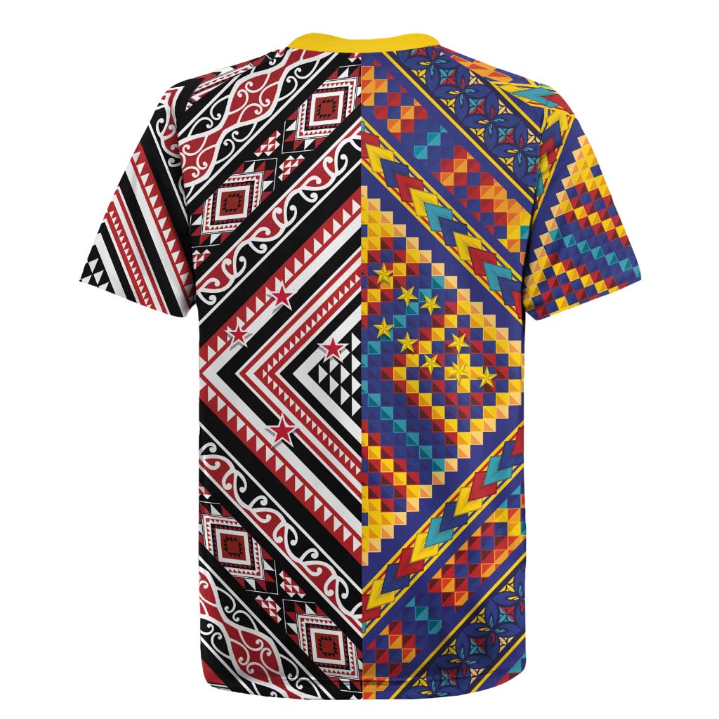 Tuvaluan and New Zealand Culture Rugby Jersey The Art of Kolose and Taniko - Polynesian Pride