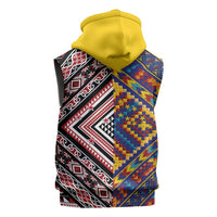 Tuvaluan and New Zealand Culture Sleeveless Hoodie The Art of Kolose and Taniko - Polynesian Pride