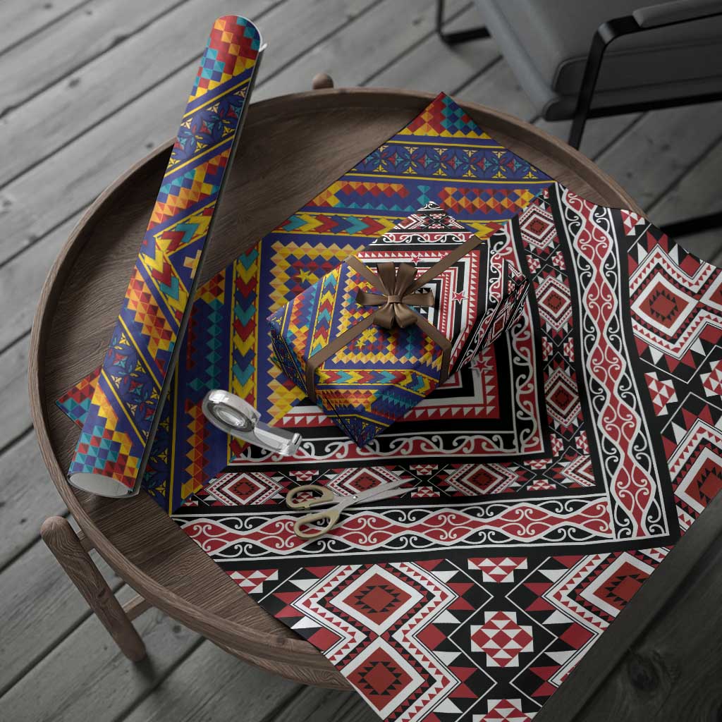 Tuvaluan and New Zealand Culture Wrapping Paper The Art of Kolose and Taniko - Polynesian Pride