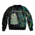 New Zealand Bomber Jacket Silver Fern and Hei Tiki with Papua Shell Maori Tribal LT03 - Polynesian Pride