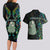 New Zealand Couples Matching Long Sleeve Bodycon Dress and Hawaiian Shirt Silver Fern and Hei Tiki with Papua Shell Maori Tribal LT03 - Polynesian Pride