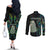New Zealand Couples Matching Off The Shoulder Long Sleeve Dress and Long Sleeve Button Shirts Silver Fern and Hei Tiki with Papua Shell Maori Tribal LT03 - Polynesian Pride