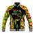 Personalised Vanuatu Running Baseball Jacket Footprint and Hibiscus Polynesian Style