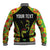 Personalised Vanuatu Running Baseball Jacket Footprint and Hibiscus Polynesian Style