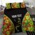 Personalised Vanuatu Running Bedding Set Footprint and Hibiscus Polynesian Style