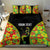 Personalised Vanuatu Running Bedding Set Footprint and Hibiscus Polynesian Style