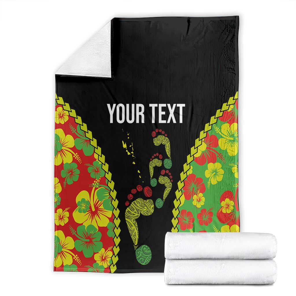 Personalised Vanuatu Running Blanket Footprint and Hibiscus Polynesian Style LT03 - Polynesian Pride