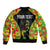 Personalised Vanuatu Running Bomber Jacket Footprint and Hibiscus Polynesian Style