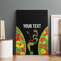Personalised Vanuatu Running Canvas Wall Art Footprint and Hibiscus Polynesian Style LT03 - Polynesian Pride