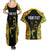 Personalised Vanuatu Running Couples Matching Summer Maxi Dress and Hawaiian Shirt Footprint and Hibiscus Polynesian Style