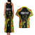 Personalised Vanuatu Running Couples Matching Tank Maxi Dress and Hawaiian Shirt Footprint and Hibiscus Polynesian Style