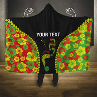 Personalised Vanuatu Running Hooded Blanket Footprint and Hibiscus Polynesian Style LT03 - Polynesian Pride