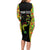 Personalised Vanuatu Running Long Sleeve Bodycon Dress Footprint and Hibiscus Polynesian Style