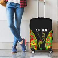 Personalised Vanuatu Running Luggage Cover Footprint and Hibiscus Polynesian Style