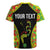 Personalised Vanuatu Running Rugby Jersey Footprint and Hibiscus Polynesian Style