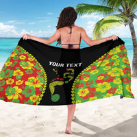 Personalised Vanuatu Running Sarong Footprint and Hibiscus Polynesian Style