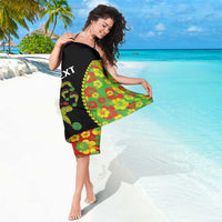 Personalised Vanuatu Running Sarong Footprint and Hibiscus Polynesian Style
