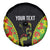 Personalised Vanuatu Running Spare Tire Cover Footprint and Hibiscus Polynesian Style