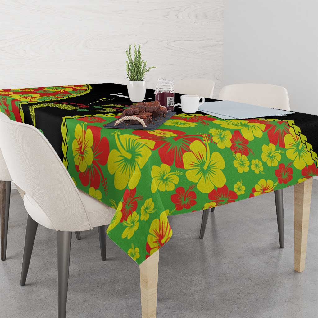 Personalised Vanuatu Running Tablecloth Footprint and Hibiscus Polynesian Style LT03 - Polynesian Pride