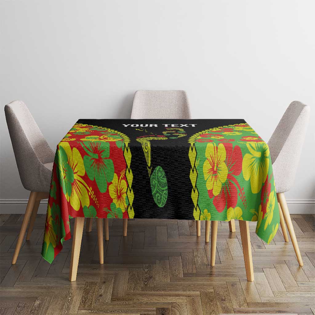 Personalised Vanuatu Running Tablecloth Footprint and Hibiscus Polynesian Style LT03 - Polynesian Pride