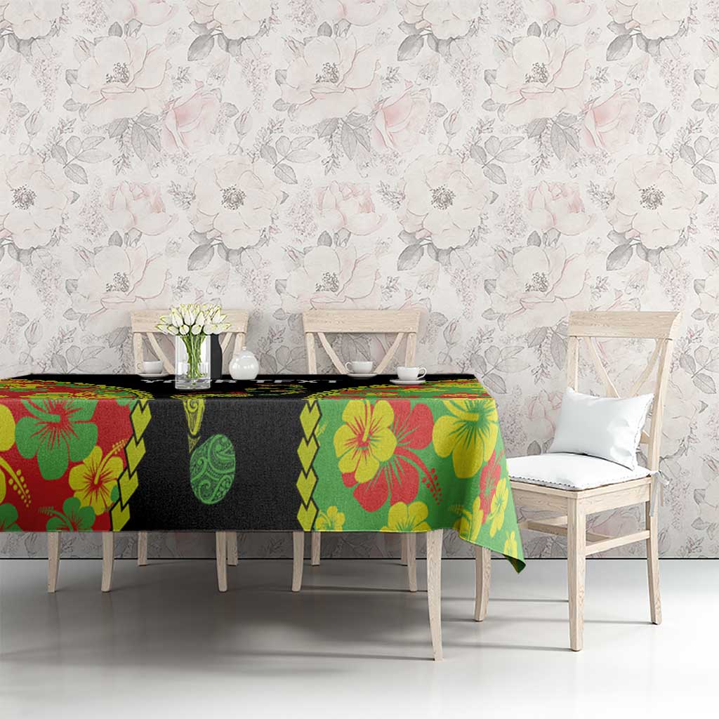 Personalised Vanuatu Running Tablecloth Footprint and Hibiscus Polynesian Style LT03 - Polynesian Pride