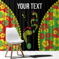 Personalised Vanuatu Running Window Curtain Footprint and Hibiscus Polynesian Style LT03 - Polynesian Pride