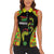 Personalised Vanuatu Running Women Sleeveless Polo Shirt Footprint and Hibiscus Polynesian Style