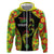 Personalised Vanuatu Running Zip Hoodie Footprint and Hibiscus Polynesian Style