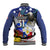 Filipino American History Month Baseball Jacket Filipino Coat Of Arms and American Eagle Splash Style LT03 - Polynesian Pride