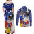 Filipino American History Month Couples Matching Off Shoulder Maxi Dress and Long Sleeve Button Shirts Filipino Coat Of Arms and American Eagle Splash Style LT03 - Polynesian Pride