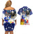 Filipino American History Month Couples Matching Off Shoulder Short Dress and Hawaiian Shirt Filipino Coat Of Arms and American Eagle Splash Style LT03 - Polynesian Pride